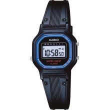 Casio La11wb-1 Women's Black Resin Band Chronograph Alarm Digital Watch