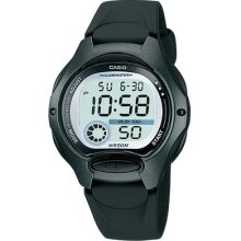 Casio Ladies Black Digital 2 Time Zones Led Light Watch Lw-200-1bv