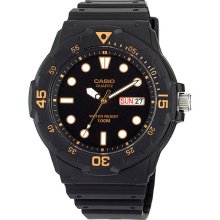 Casio Men's Analog Dive-Style Watch, Black Resin