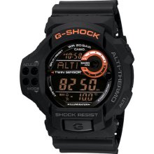 Casio Men's Black Resin G-Shock Twin Sensor Orange Accents Strap GDF100-1B