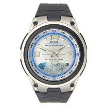 Casio Men's Core AW82-7AV Black Resin Quartz Watch with Silver Di ...