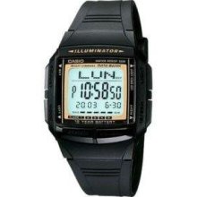 Casio Men's DB36-9AV Black Resin Quartz Watch with Silver Dial