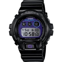 Casio Mens G-Shock Metallic Digital Resin Watch - Black Resin Band - Purple Dial - DW6900MF-1