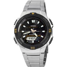 Casio Mens Slim Solar Powered Adjustable Watch Silver