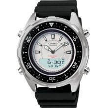Casio Men's Solar Power Digital White Dial Watch - Casio AMWS320-7AV