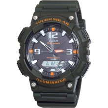 Casio Mens Solar Sports Combination Watch with Green Strap Green