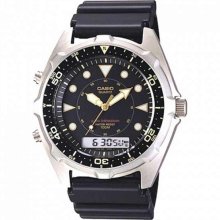 Casio Mens Sport Calendar Day Watch with Black Dial and Black Band