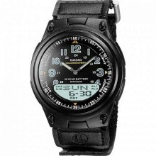Casio Mens World Time Ana-Digi Data Bank 10-Year Battery Watch - Black Black