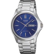 Casio MTP-1239D-2A Quartz Analogue Blue Dial Day Date Classic Gents Men's Watch