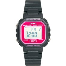 Casio Plastic Mini Watch With Pink Face Pink and black