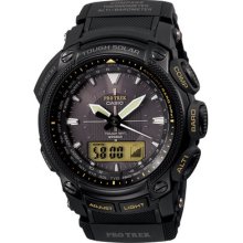 Casio Pro Trek Prw-5050l-1jf Compass Altimeter Temp Solar Radio Atomic Watch