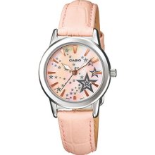 Casio Women's Core LTP1324L-4A Pink Leather Quartz Watch with Pin ...