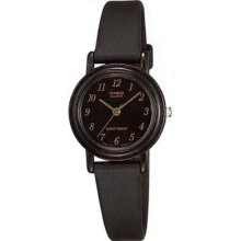 Casio Women's Lq139amv-1 Black Resin Quartz Watch With Black Dial