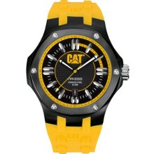 CAT Mens Navigo Analog Stainless Watch - Yellow Rubber Strap - Black Dial - A1.161.27.127