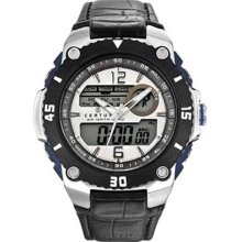 Certus Paris Men's White Digital Dial Black Leather Quartz Date W ...