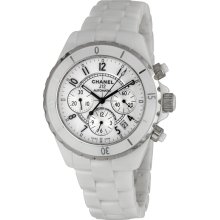 Chanel J12 Chronograph White Ceramic Mens Watch H1007