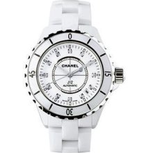 Chanel J12 Jewelry White Ceramic 38 MM Diamond Dial Auto Unisex Watch - H1629