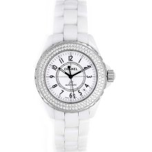 Chanel J12 White Ceramic Automatic 38mm Unisex Custom Diamond Watch H0