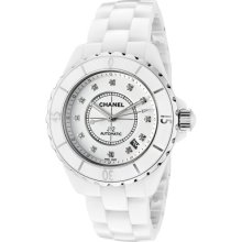 Chanel Watches Women's J12 White Diamond Automatic White Dial White Ce
