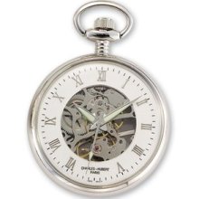 Charles Hubert Chrome-finish Off-white Ceramic Dial Pocket Watch Xwa839