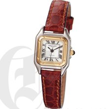 Charles Hubert Classic Ladies White Dial Dress Watch with Tan Calf Leather Strap 6437