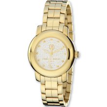 Charles Hubert Ladies Gold-Plated Stainless Steel Swarovski Crystals Dial W XWA3283