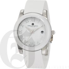 Charles-Hubert Women's Stainless Steel White Ceramic Bezel Quartz Watch 6888-W