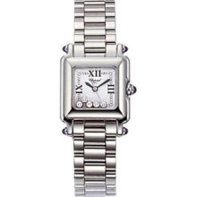 Chopard Happy Sport Diamond Stainless Steel Mini Ladies Watch White Roman Dial With Five Diamonds 278893-3006