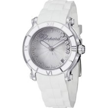 Chopard Watches Women's Happy Sport Round Silvertone Guilloche with Fl