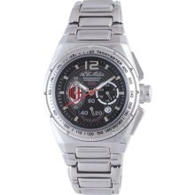 Chronotech Men's Black Dial Polished Stainless Steel Watch
