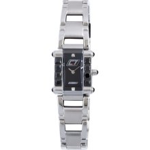 Chronotech Women's Black Dial Stainless Steel Crystal Quartz Watch