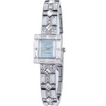 Chronotech Women's Blue Mother of Pearl Dial Stainless Steel and Crystal Watch
