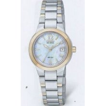 Citizen Eco Drive Ladies` 2-tone Silhouette Sport Watch With Mop Dial
