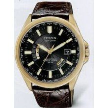 Citizen Eco-drive Limited Edition World Perpetual A-t Watch W/ Brown Strap