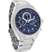 Citizen Eco-Drive Mens Blue Date Dial Chronograph Watch CA0410-51L