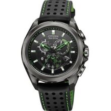 Citizen Eco-Drive Proximity Bluetooth Chronograph Leather Mens Watch AT7035-01E