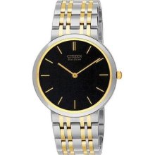 Citizen Eco-drive Stiletto Two-tone Black Dial Men's Watch Ar1054-52e