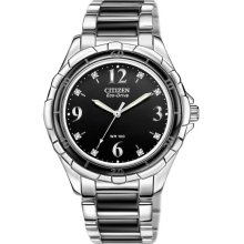 Citizen EM0031-56E Watch Eco Drive Ladies - Black Dial Stainless Steel Case Quartz Movement