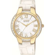 Citizen Ladies Ciena Diamond Set Gold Tone Eco-Drive EM0092-01A Watch