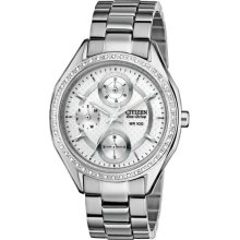 Citizen Ladies Drive Stainless Steel Case and Bracelet Silver Dial Swarovski Crystals FD1060-55A