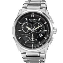 Citizen Men's Eco-Drive Stainless Steel Case and Bracelet Black Dial Perpetual Calendar BL5480-53E