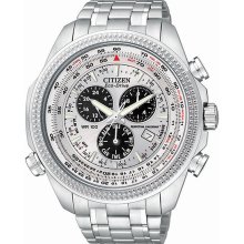 Citizen Men's Eco-Drive Perpetual Calendar Alarm Chronograph White Dial BL5400-52A