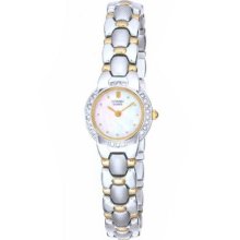 Citizen Women's $195 Two-tone Silver, Gold Swarovski Crystals Watch - Ek5644-52d