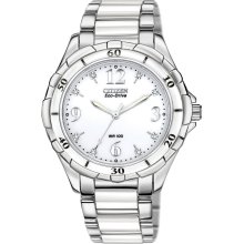 Citizen Women's Eco-Drive Diamond White Ceramic Ceramic Watch - White Bracelet - White Dial - EM0030-59A