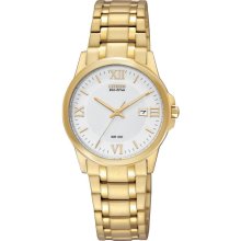 Citizen Womens Eco-Drive Analog Stainless Watch - Gold Bracelet - White Dial - EW1912-51A