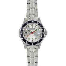 Clark Ladies` Brushed And Polished Stainless Steel Bracelet Watch