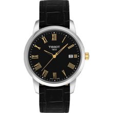 Classic Dream Men's Quartz Watch - Black Roman Dial with Black Leather Strap