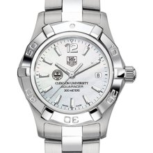 Clemson TAG Heuer Watch - Women's Steel Aquaracer w/ Mother of Pearl