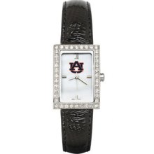 Clemson Tigers Ladies Allure Watch Black Leather Strap LogoArt