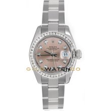 Datejust 179160 Steel Oyster Band Pink Diamond Dial & Bezel